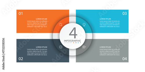 Vector infographic design template with 4 options or steps