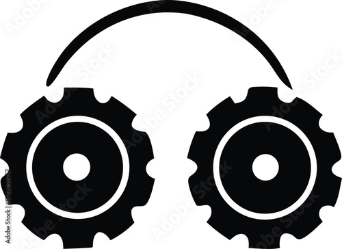 Iconic symbol of connected gears symbolizing teamwork collaboration innovation efficiency and mechanical engineering in a modern abstract design