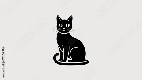 Elegant black cat silhouette vector illustration for versatile design applications silhouette white background