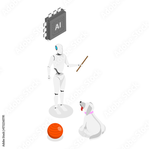 3D Isometric Flat Vector Illustration of Vet Services, Pet Caring, Helping and Rescuing. Item 1