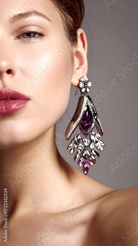 Wallpaper Mural Close-up of woman wearing ornate earrings Torontodigital.ca