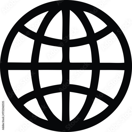 Global network icon representing worldwide internet connectivity and communication abstract earth symbol for digital exploration and online access