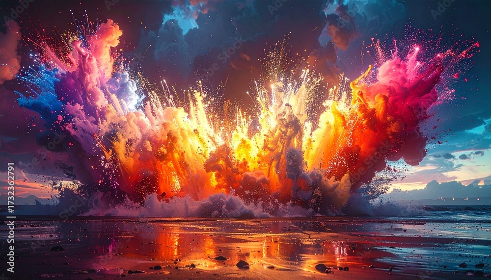 Fototapeta premium fireworks splashing
