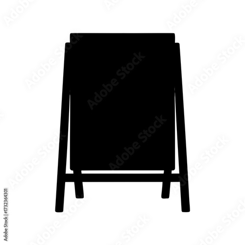 Silhouette of an AFrame Chalkboard Sign on a White Background