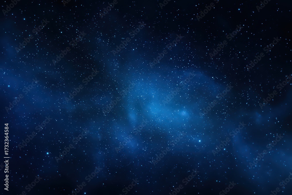 Fototapeta premium Dark Blue Starry Space Nebula