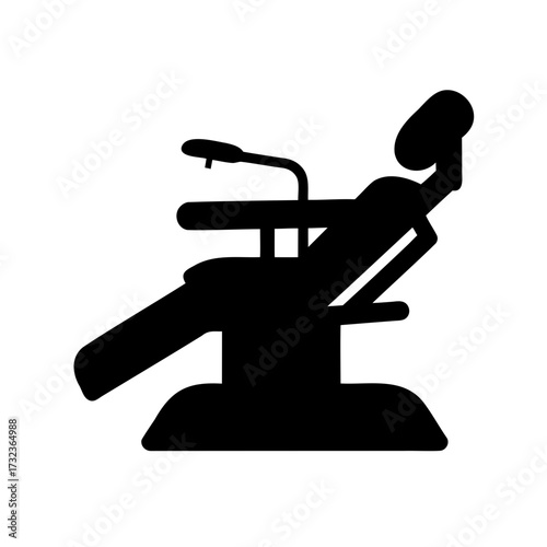 Dental chair silhouette, a symbol of oral healthcare and dentistry services