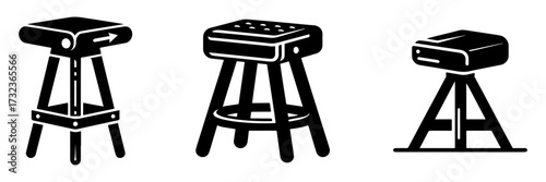 Modern Minimalist Seat Icon, Flat Silhouette of a Simple Furniture Vector for Home Illustration Design