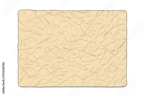 Vintage paper texture background. Old crumpled parchment sheet. Aged, retro style manuscript paper with creases and wrinkles. Abstract grunge backdrop for design and illustration.