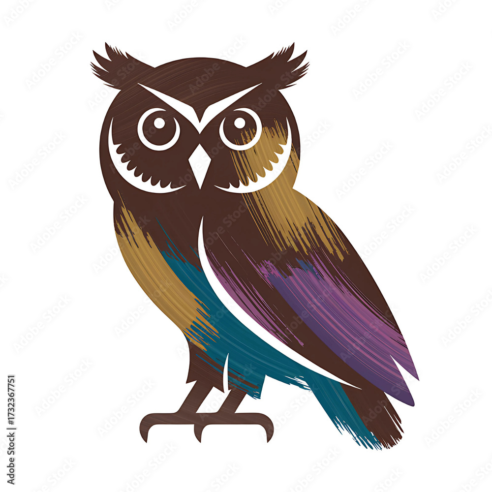 Fototapeta premium owl on white background