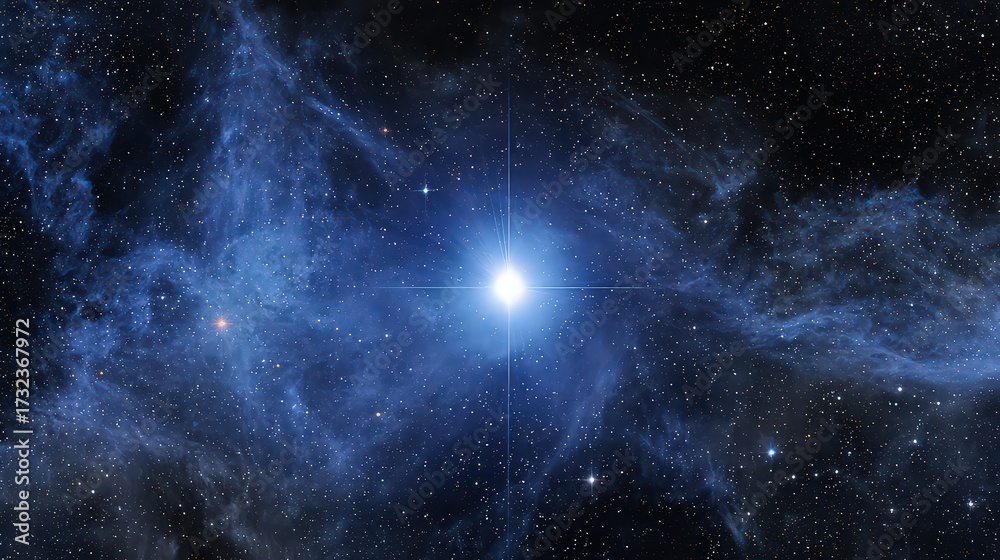 Fototapeta premium Cosmic Nebula With Bright Star