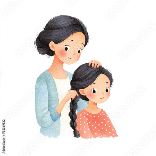 Grandmother Braiding Granddaughters Hair - A Heartwarming Generational Moment.
