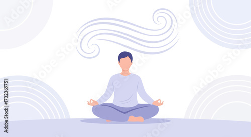 A man meditating in a calm environment to achieve mental and physical relaxation