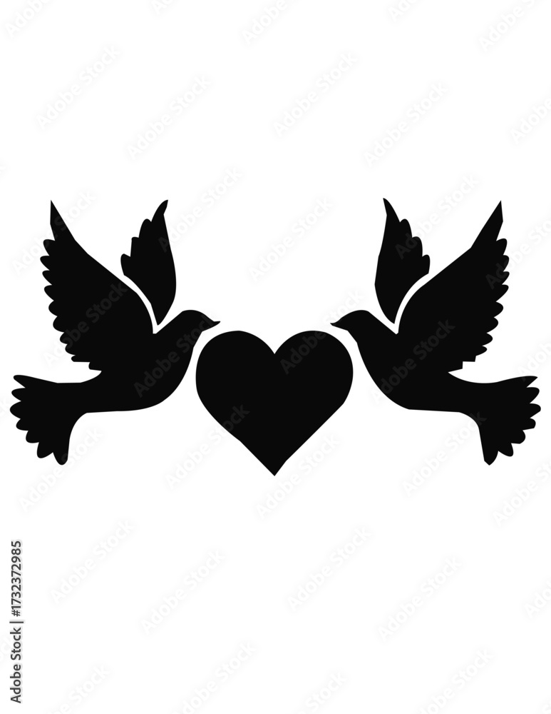 Obraz premium heart with wings vector