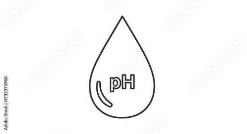 Minimalist water drop with pH indicator for chemistry and environmental science purposes