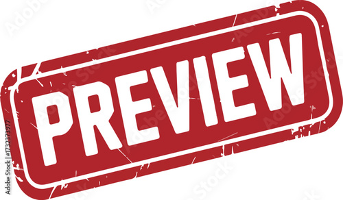 Red stamp with white text preview vector