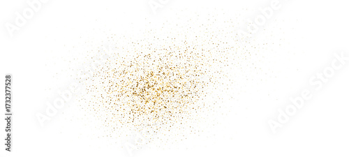 Abstract gold glitter particle dust explosion. Dynamic dot spark liquid flow. Gold dust scattering with shimmer flying particles. Vector element for holiday design, Christmas background
