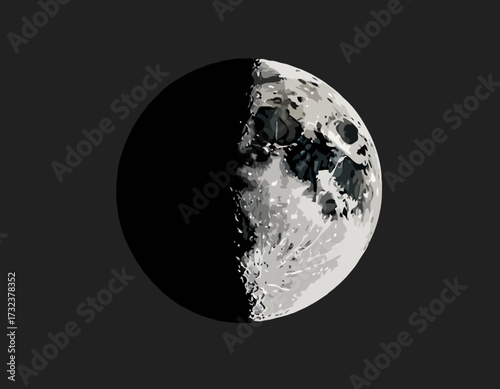 Moon in flat design style