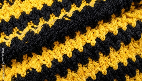 Wallpaper Mural Close-up of yellow and black crocheted fabric Torontodigital.ca