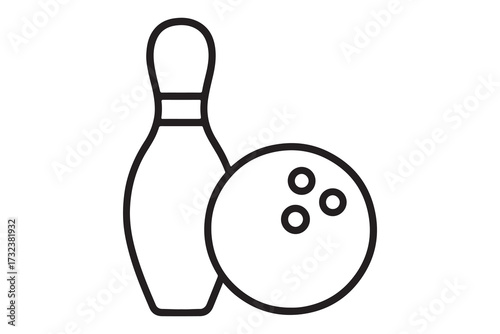 Bowling pin and ball outline
