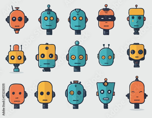 Robot head avatar emotion set