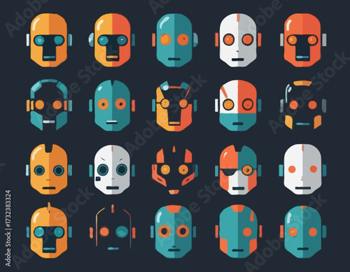 Robot head avatar emotion set