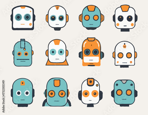 Robot head avatar emotion set