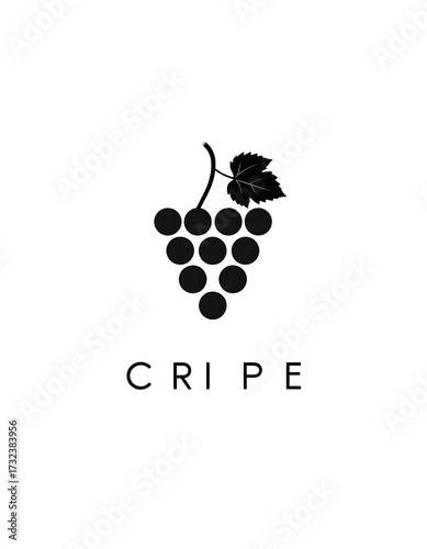 Simple black grapes graphic