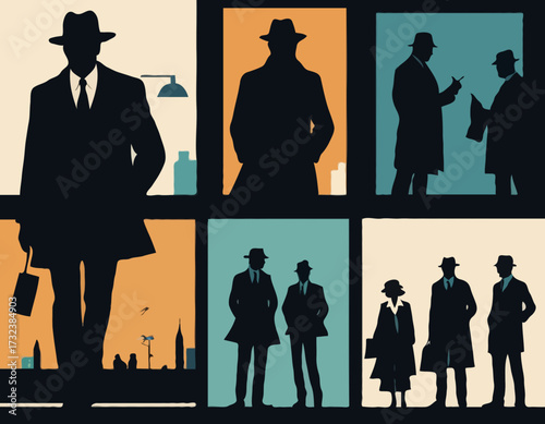Silhouette of detective agency