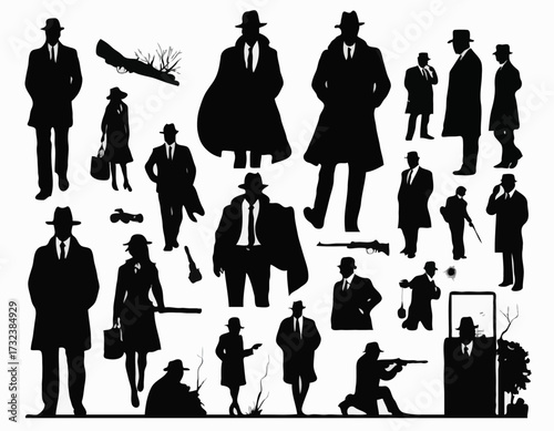 Silhouette of detective agency