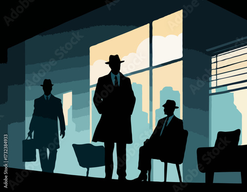 Silhouette of detective agency