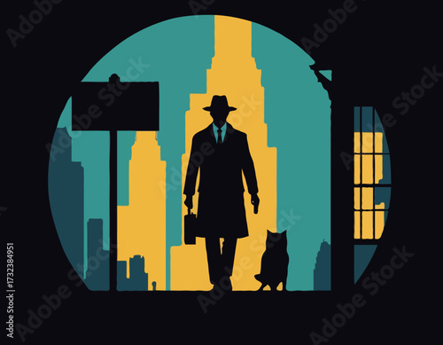 Silhouette of detective agency