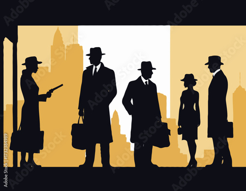 Silhouette of detective agency