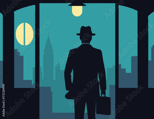 Silhouette of detective agency