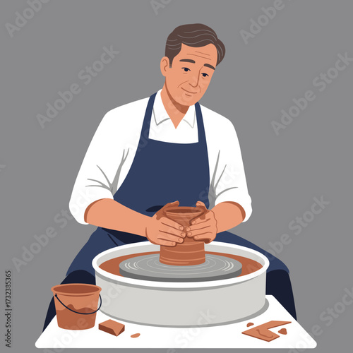 artisa old man making pottery