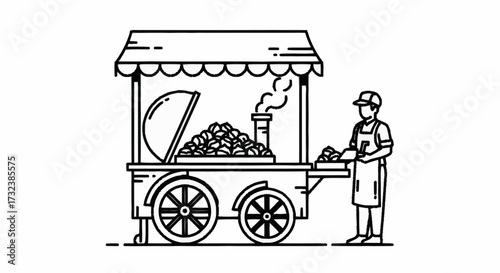 Enjoy the aroma of freshly roasted chestnuts from a charming street vendor cart, a delightful culinary experience perfect for autumn festivals and city strolls