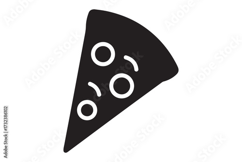 Black pizza slice simple graphic