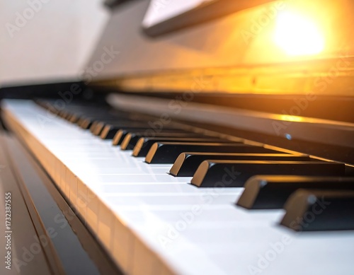 Wallpaper Mural Close-up piano keys in soft light Torontodigital.ca