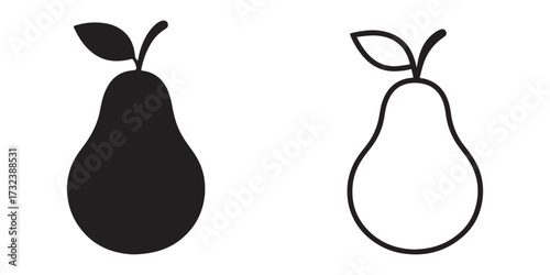 Minimalist duo of pears black and white symbolizing healthy lifestyle and nutrition choices
