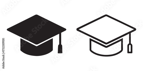 Graduation caps symbolizing education success