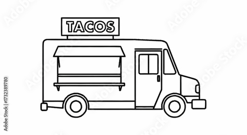Iconic taco truck ready to serve delicious street food, a vibrant symbol of urban culinary culture and mobile dining experiences