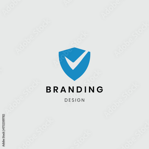 Creatively shaped security logo for eco lifestyle.