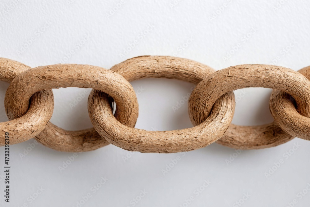 Fototapeta premium Rustic kraft paper chain links close-up