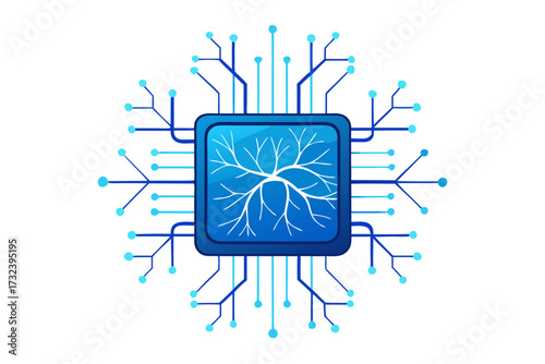AI chip, artificial intelligence, microchip, processor, semiconductor, circuit board, neural network, machine learning, deep learning, digital brain, computer hardware, central processing unit, mother