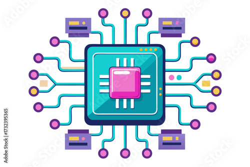 AI chip, artificial intelligence, microchip, processor, semiconductor, circuit board, neural network, machine learning, deep learning, digital brain, computer hardware, central processing unit, mother