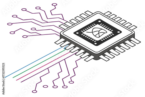 AI chip, artificial intelligence, microchip, processor, semiconductor, circuit board, neural network, machine learning, deep learning, digital brain, computer hardware, central processing unit, mother