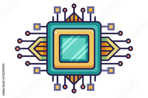 AI chip, artificial intelligence, microchip, processor, semiconductor, circuit board, neural network, machine learning, deep learning, digital brain, computer hardware, central processing unit, mother