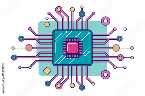 AI chip, artificial intelligence, microchip, processor, semiconductor, circuit board, neural network, machine learning, deep learning, digital brain, computer hardware, central processing unit, mother