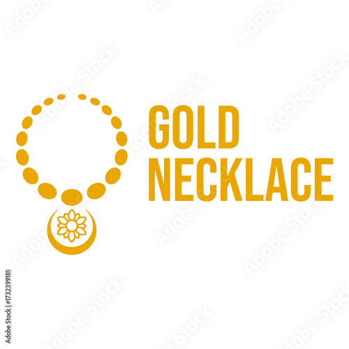 gold necklace flat minimalist logo design