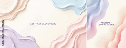 Abstract background with waves pastel color. Abstract background waves shape for design, for flyer, poster, social media template