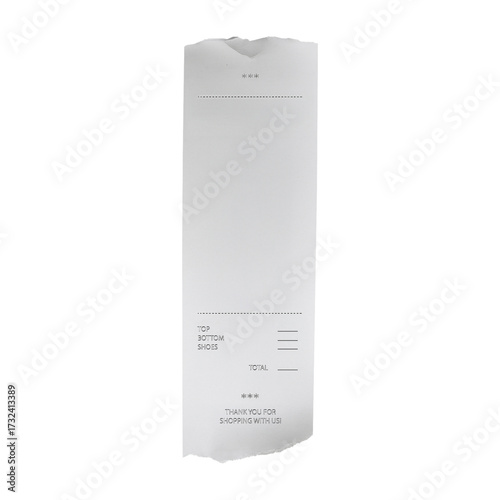 Retail Receipt with Itemized List and Total Amount Due shopping purchase isolated on a transparent background